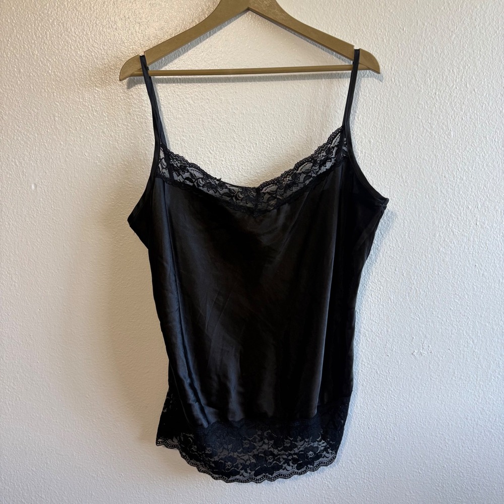 Torrid Size 2 Black Satin Lace Trim Cami Whimsigoth Fairygrunge Goth
